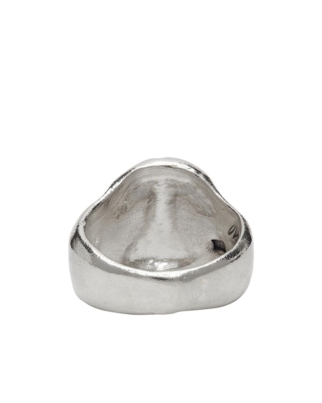 Our Legacy Metallic Sculpted Skull Ring for men
