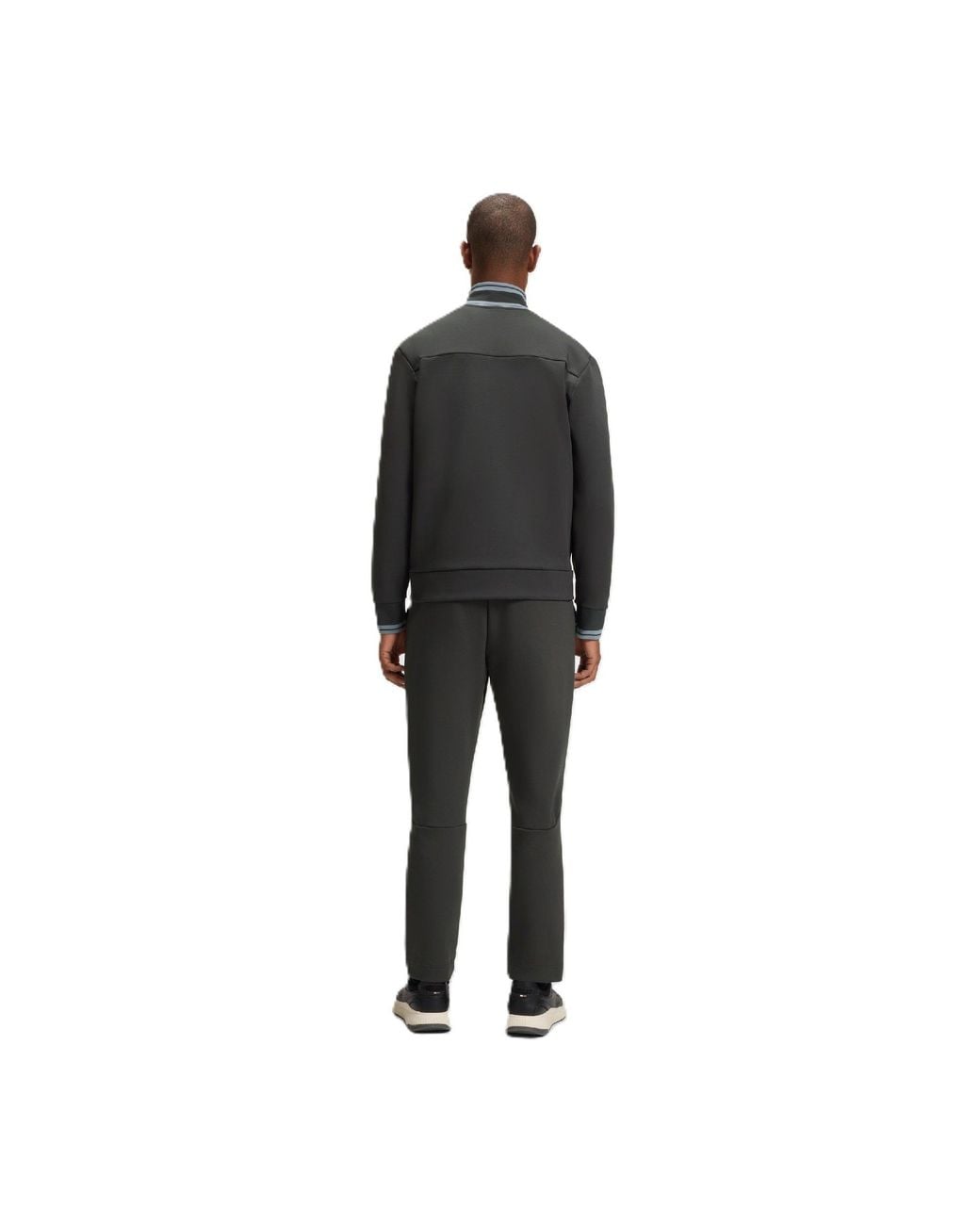 Boss Gray Standcollar Zipup Track Jacket for men