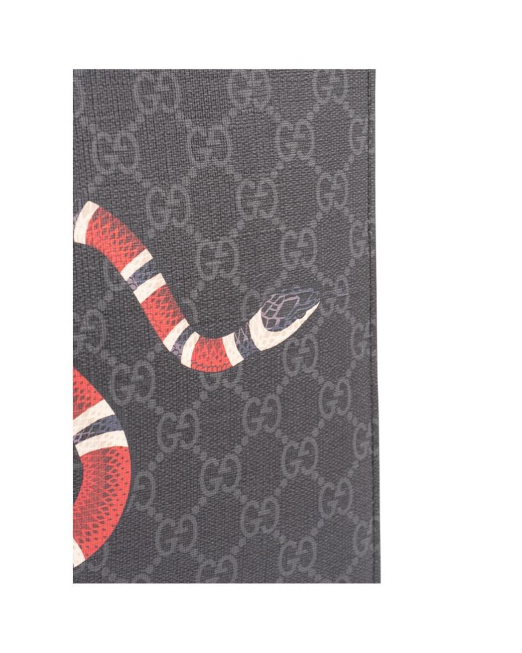 Gucci Black Gg Pouch With Kingsnake for men