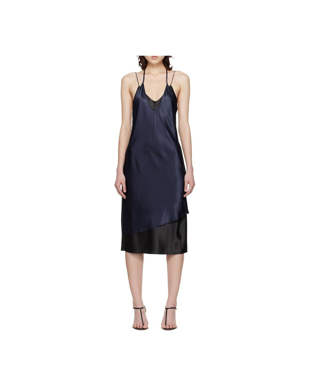 Vetements Blue Double Layered Spaghetti Strap Dress