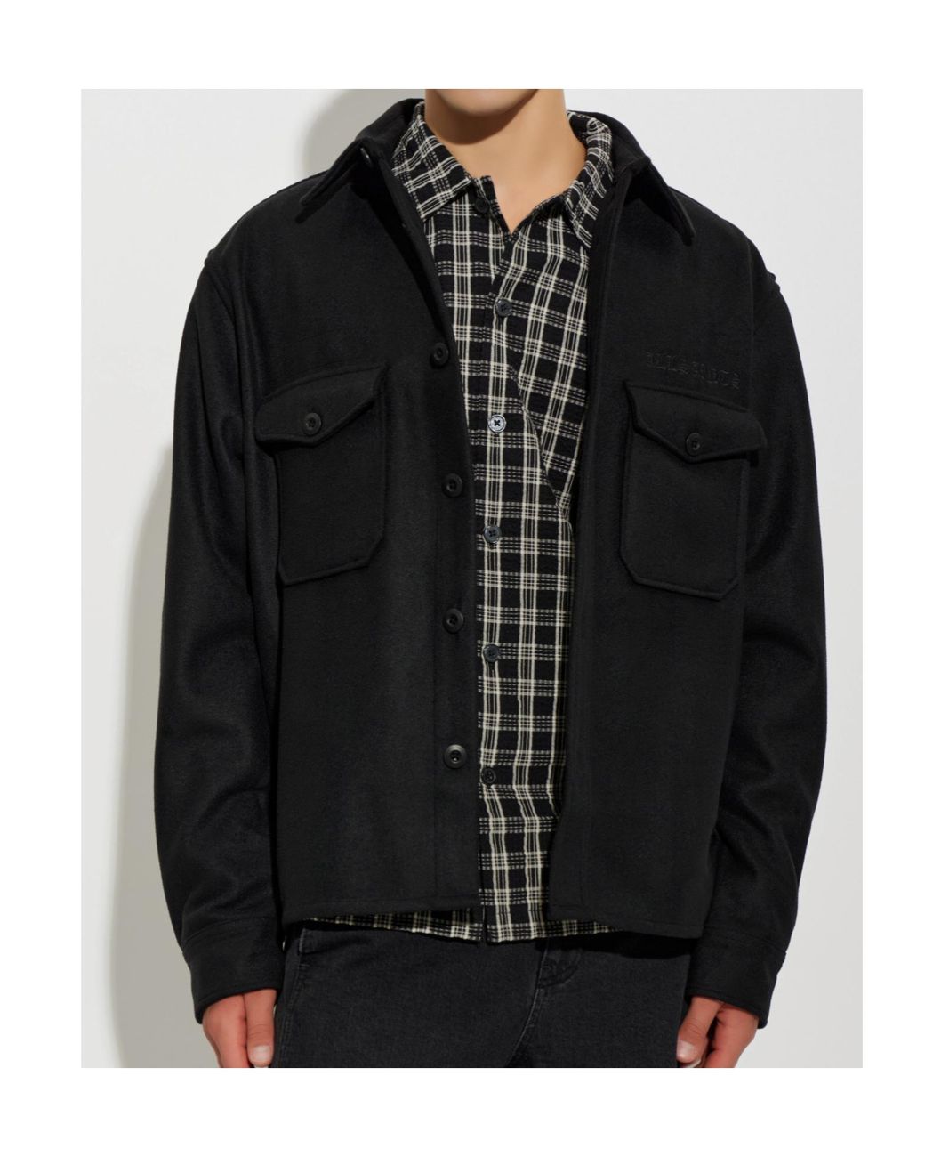 AllSaints Black Casbah Logo Overshirt for men