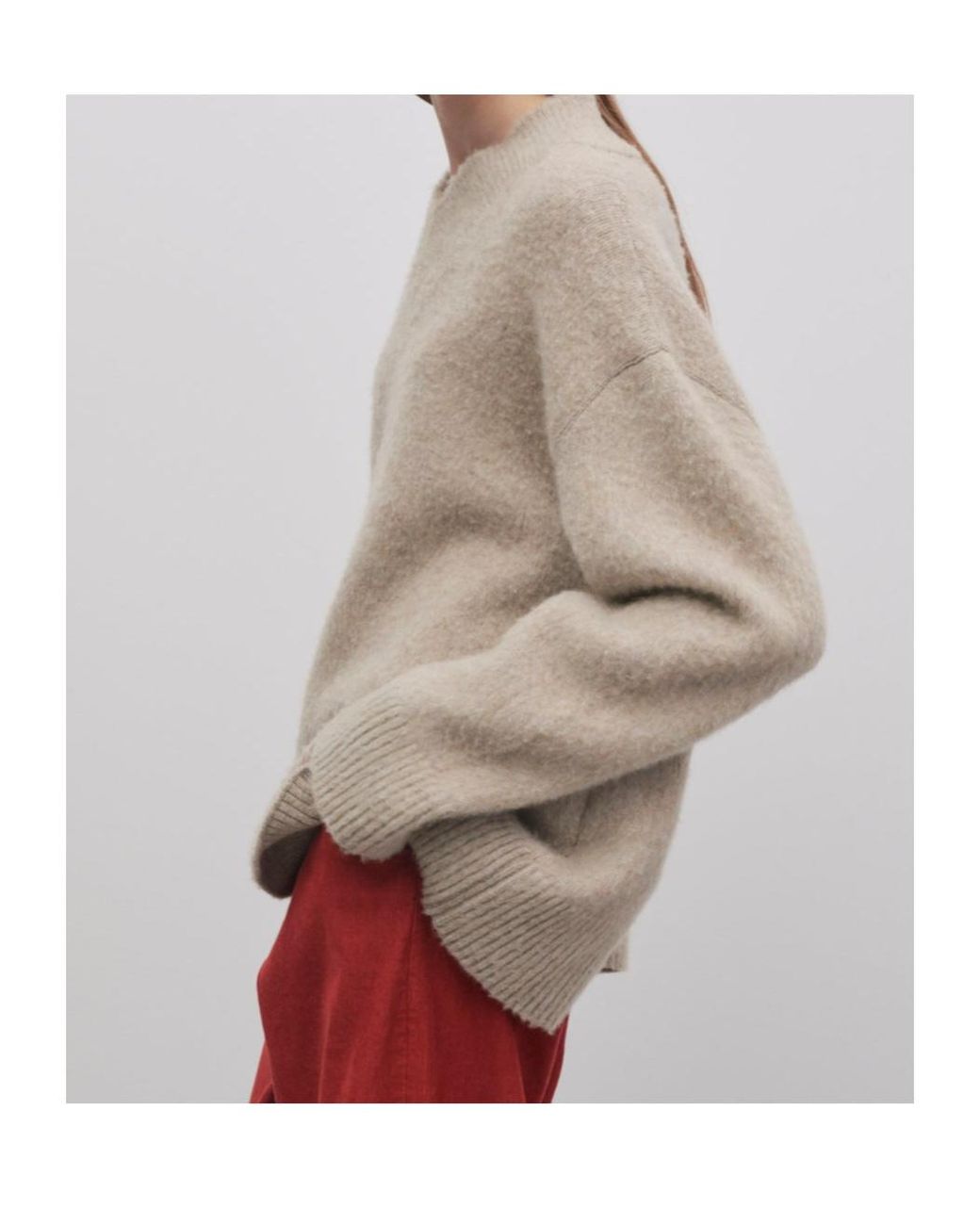 The Row Natural Fayette V-Neck Ribbed-Knit Sweater