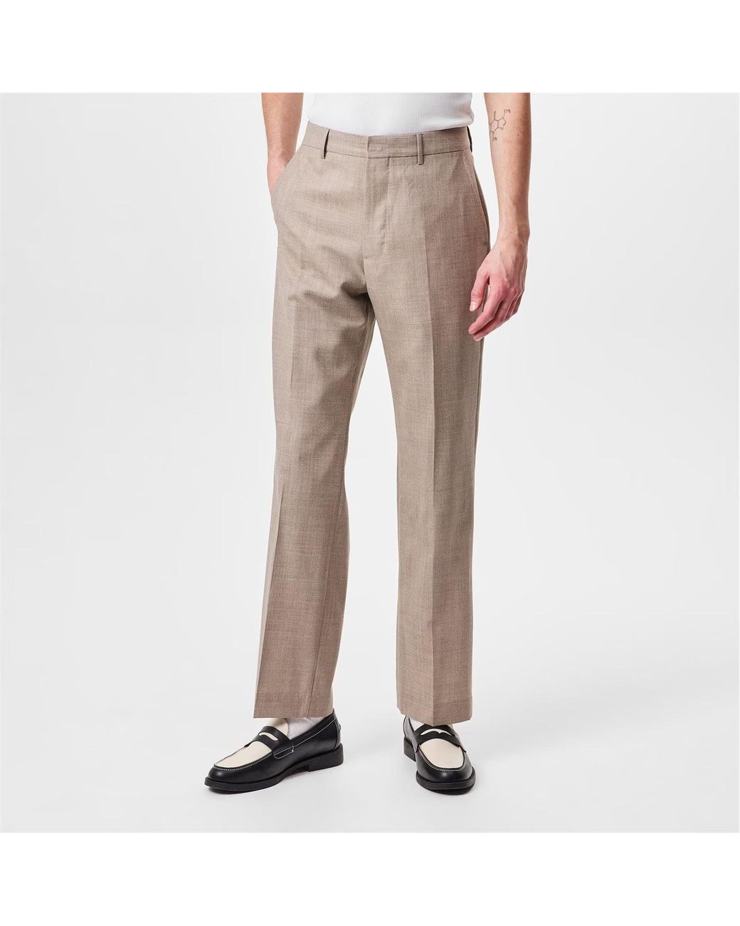 AMI Gray Straight Trousers for men