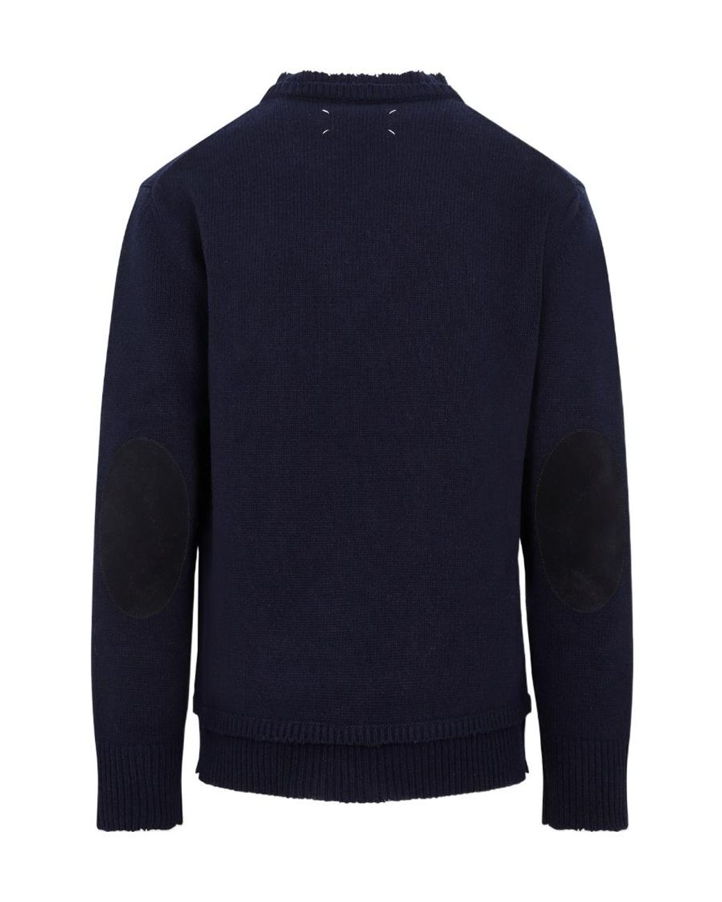 Maison Margiela Blue Elbow Patch Jumper for men