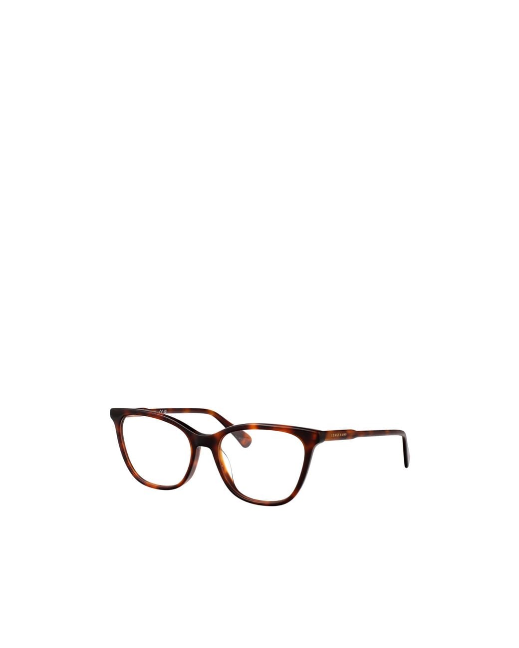 Longchamp White Tortoiseshell Cat-Eye-Frame Glasses