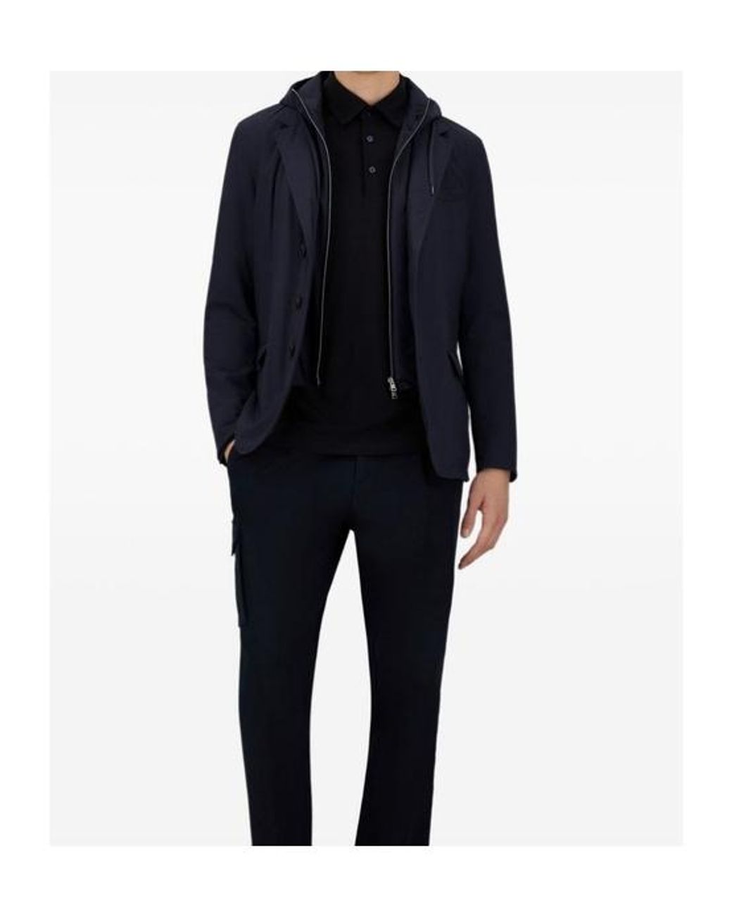Herno Blue Comfort Stretch Resort Blazer for men