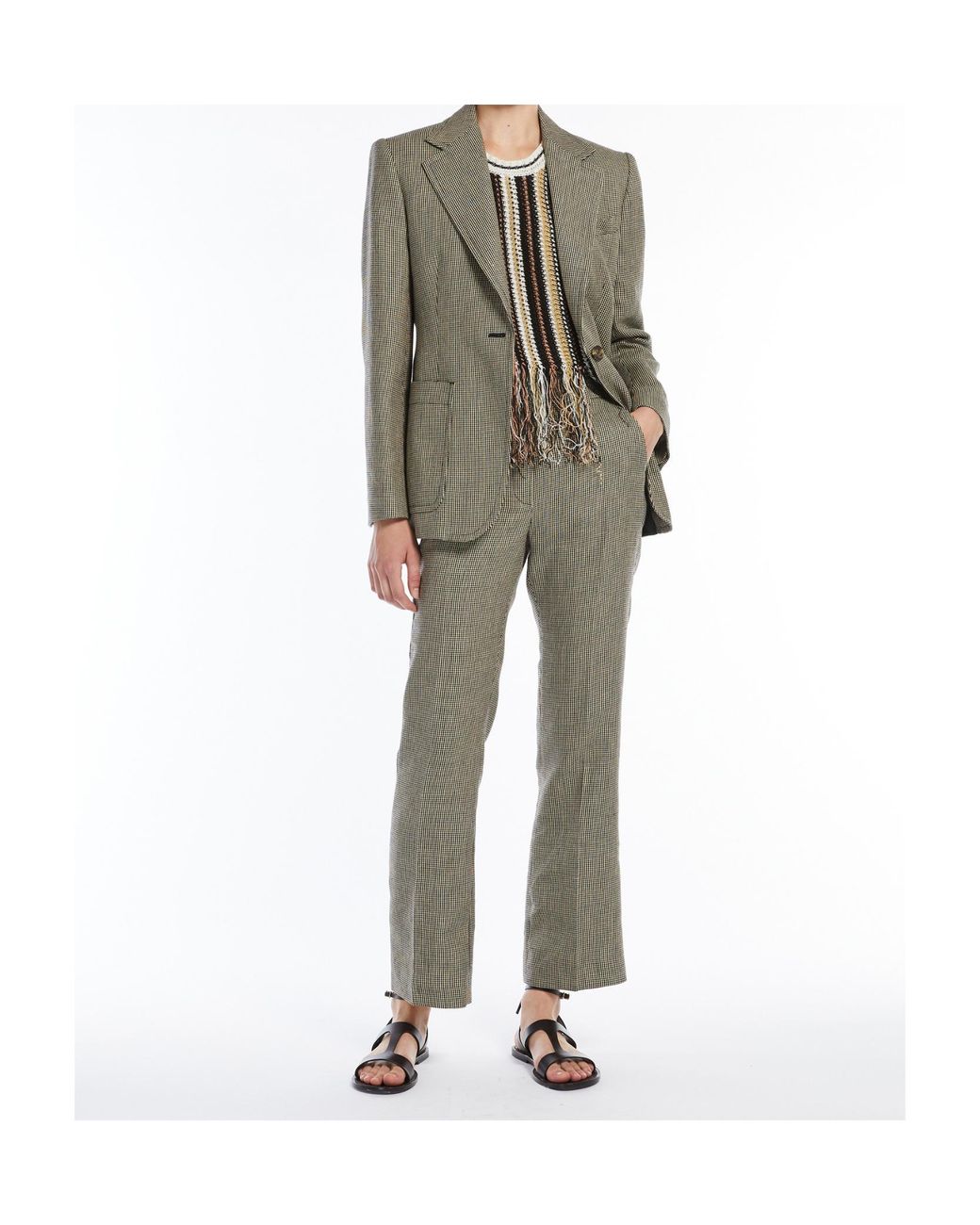 Weekend by Maxmara Multicolor Linen Top With Fringes