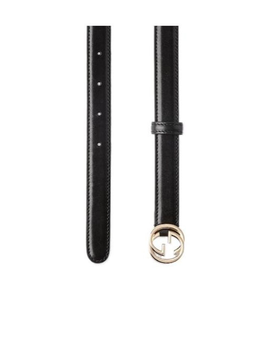 Gucci Black Interlocking G Buckle Belt