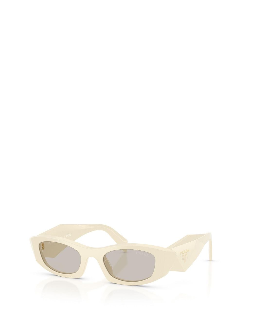 Prada White Eyewear Cat-Eye Sunglasses