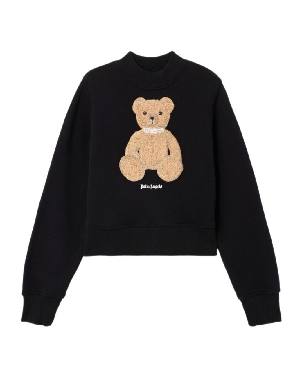 Palm Angels Black Bear Printed Crewneck Sweatshirt