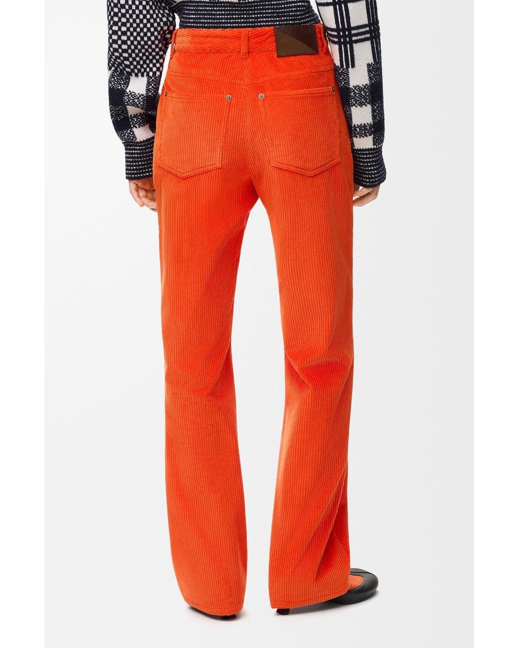 Loewe Orange Corduroy Straight Leg Trousers