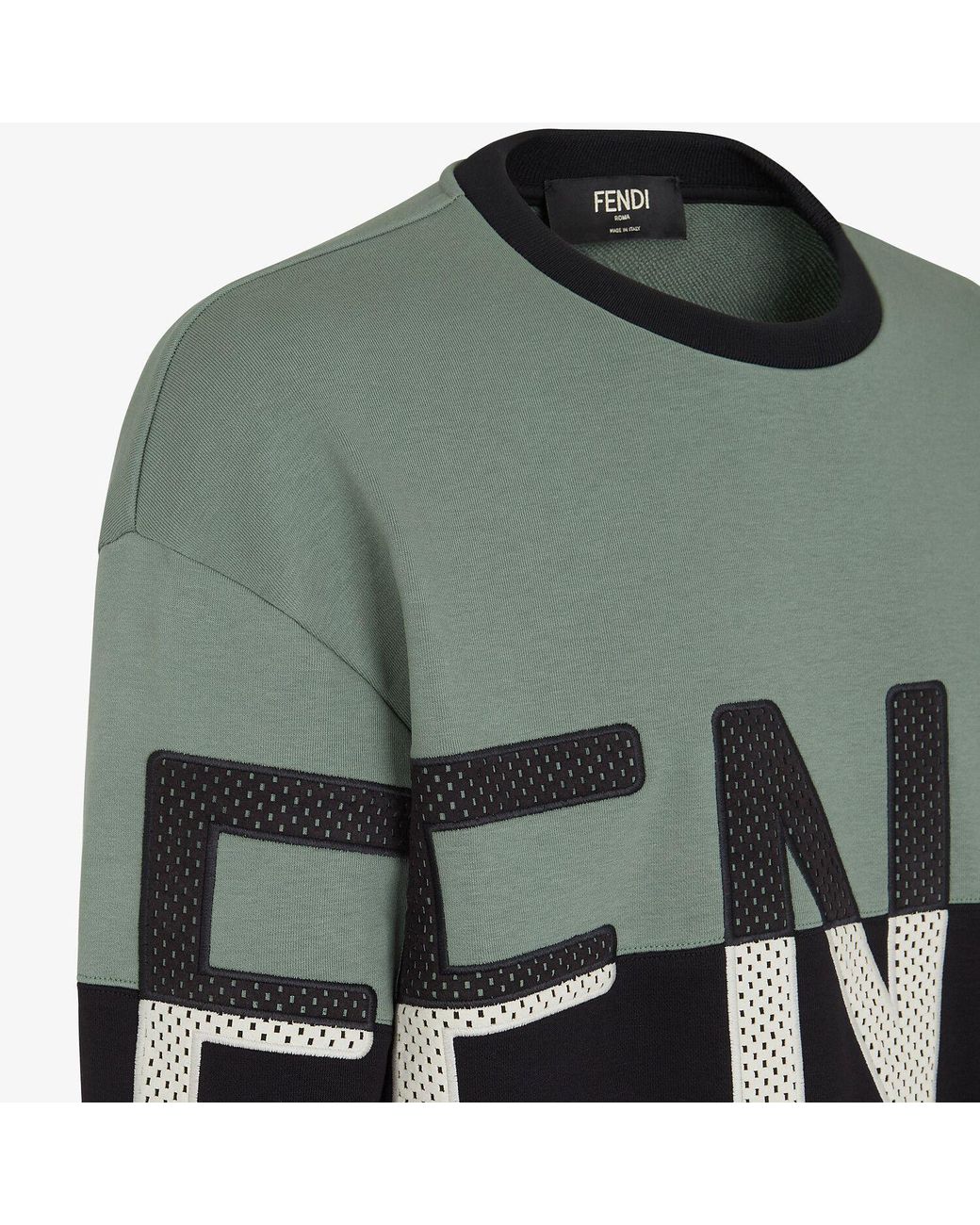 Fendi Gray Logo-Embroidered Sweatshirt for men