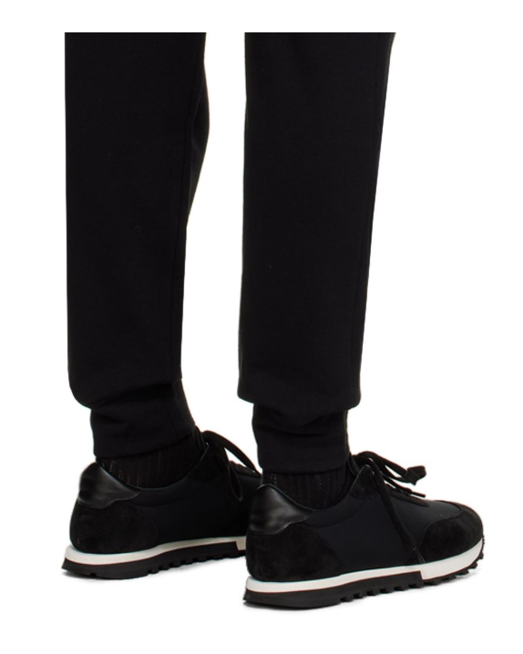 The Row Black Tapered Cotton Track Pants for men
