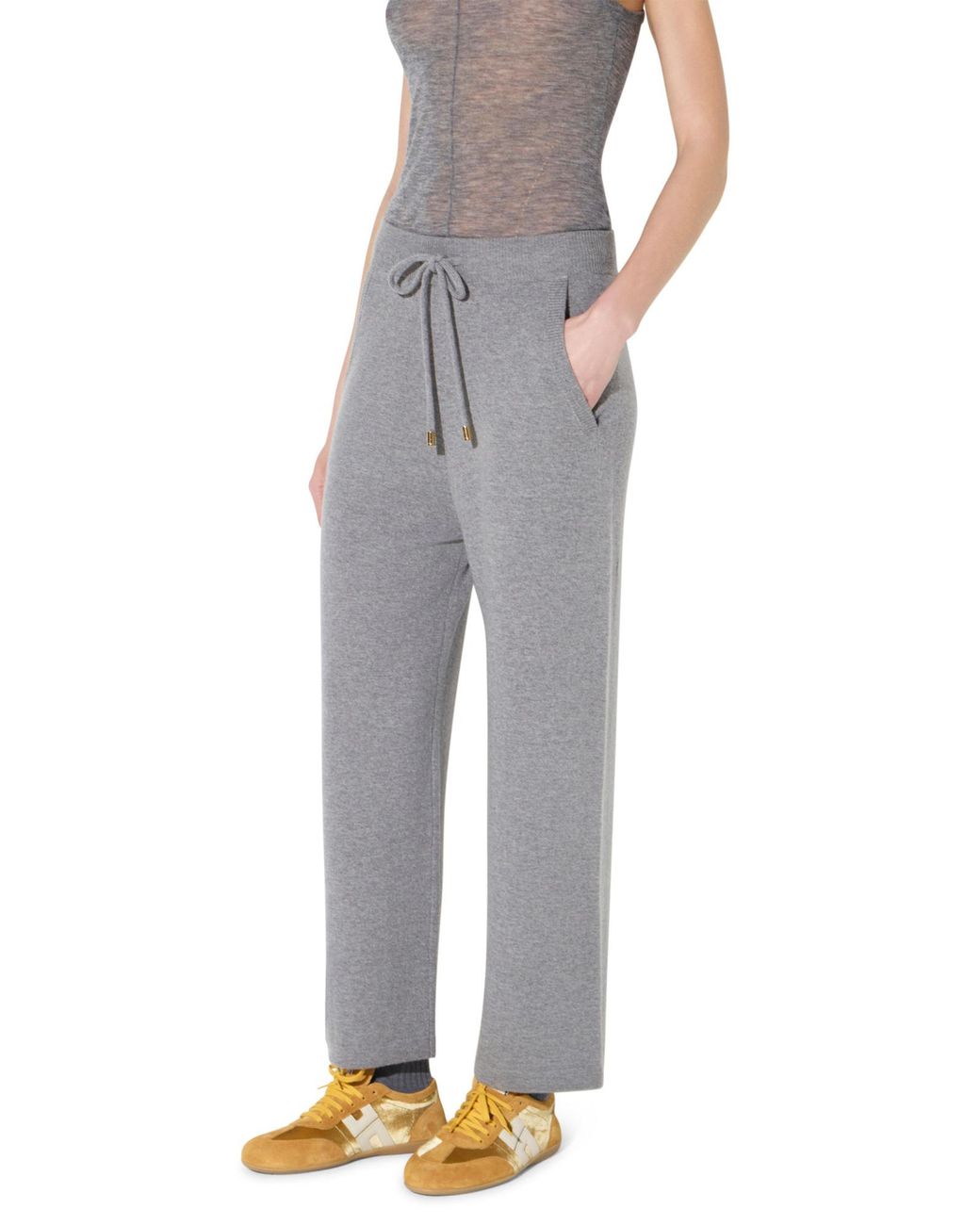Elisabetta Franchi Gray Knit Trousers