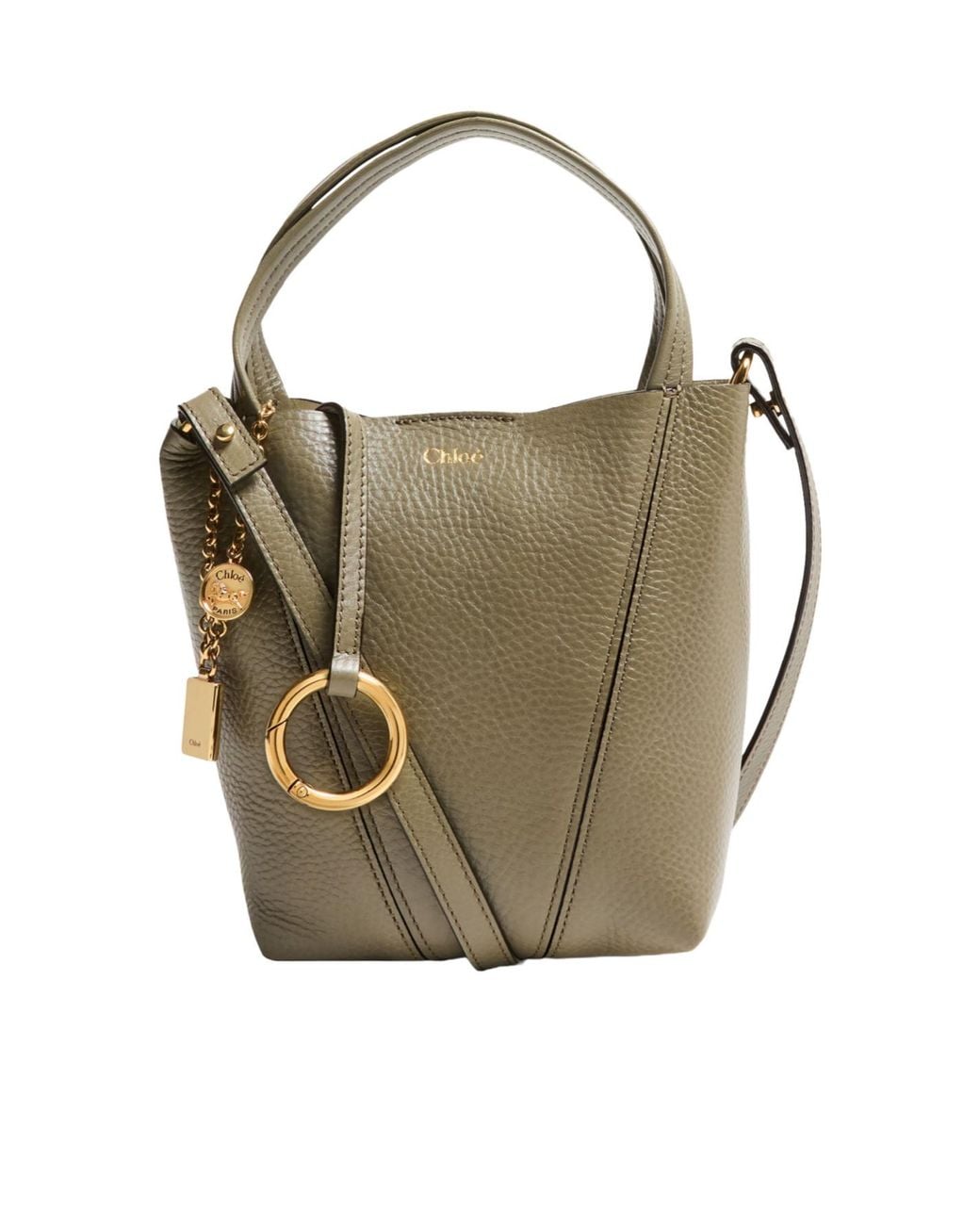 Chloé Green Spin Grain Leather Tote Bag