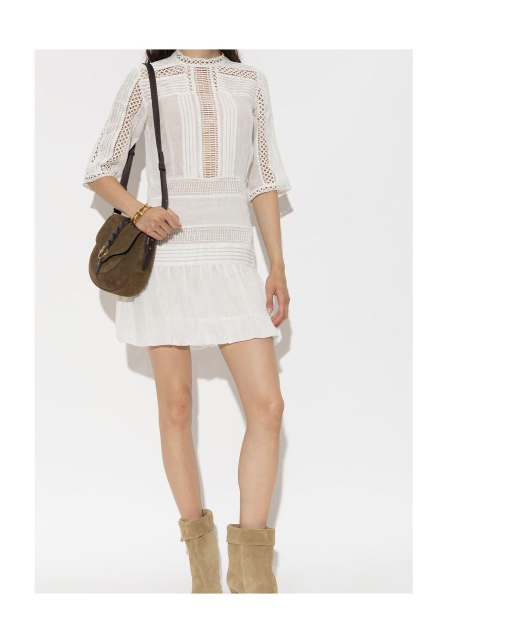 Isabel Marant White Short Sleeve Dress