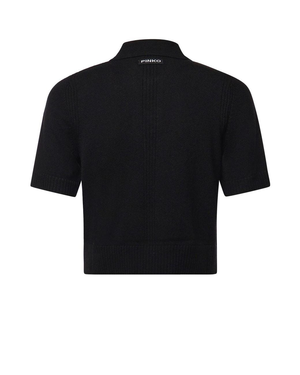 Pinko Black Short Sleeved Buttoned Polo Jumper