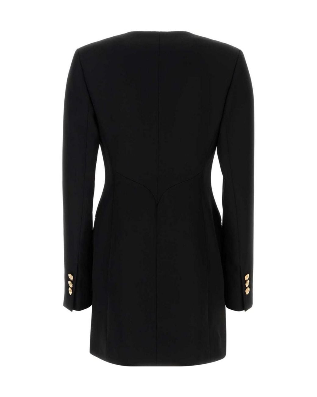 Versace Black Double-Breasted Tailored Blazer
