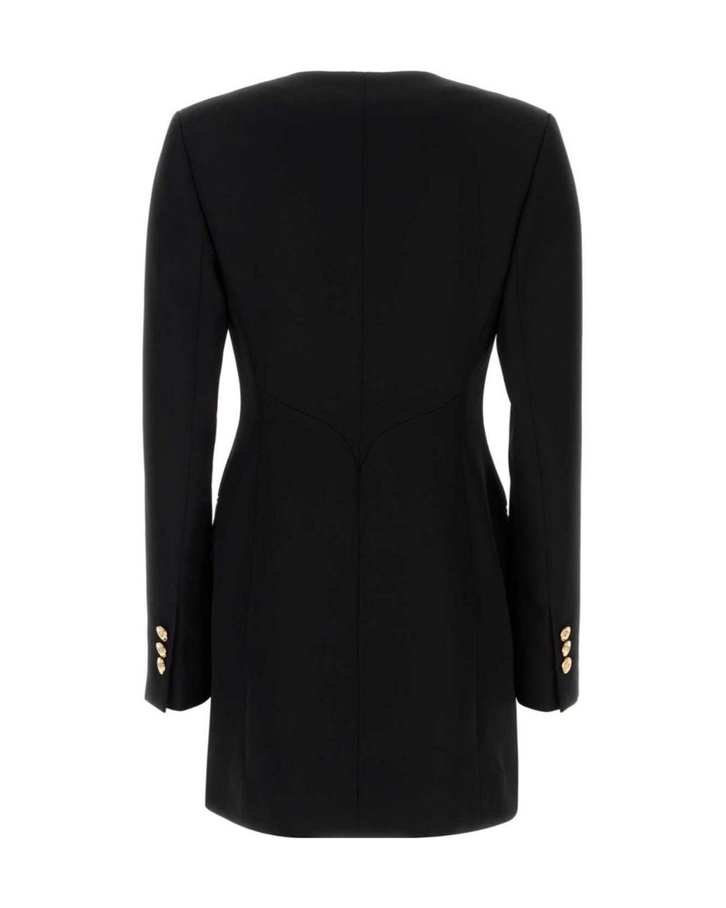 Versace Black Double-Breasted Tailored Blazer