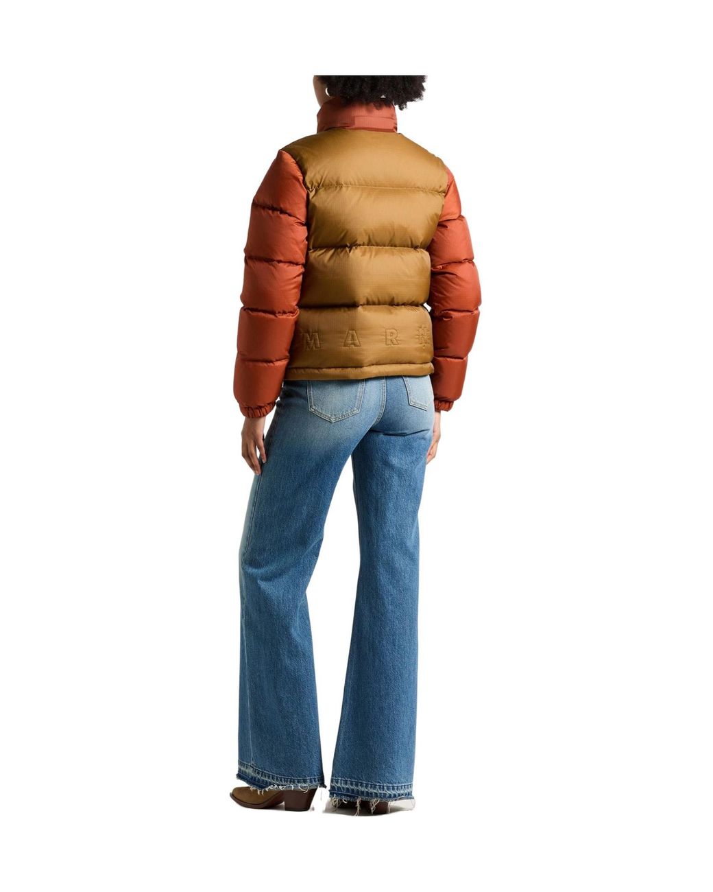 Marni Orange Two-Color Down Jacket