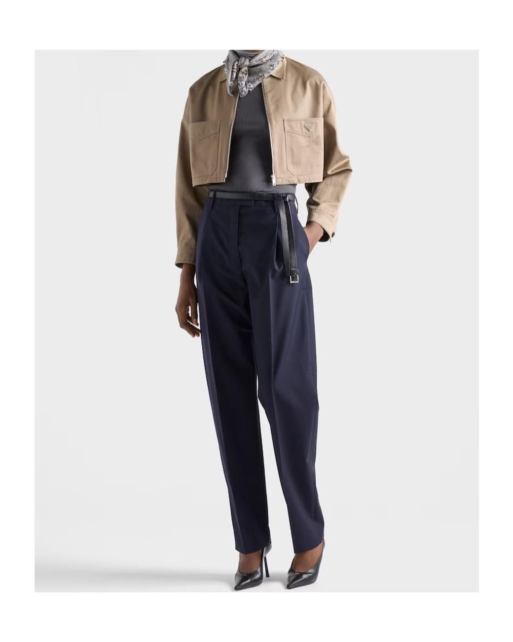 Prada Blue Ribbed Knit Top
