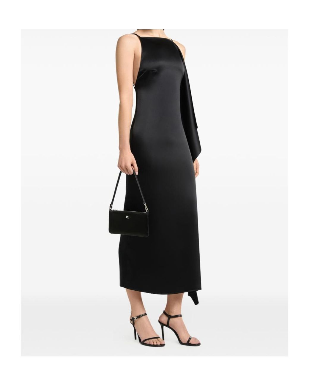 Courreges Black Logo-Plaque Zipped Pouch