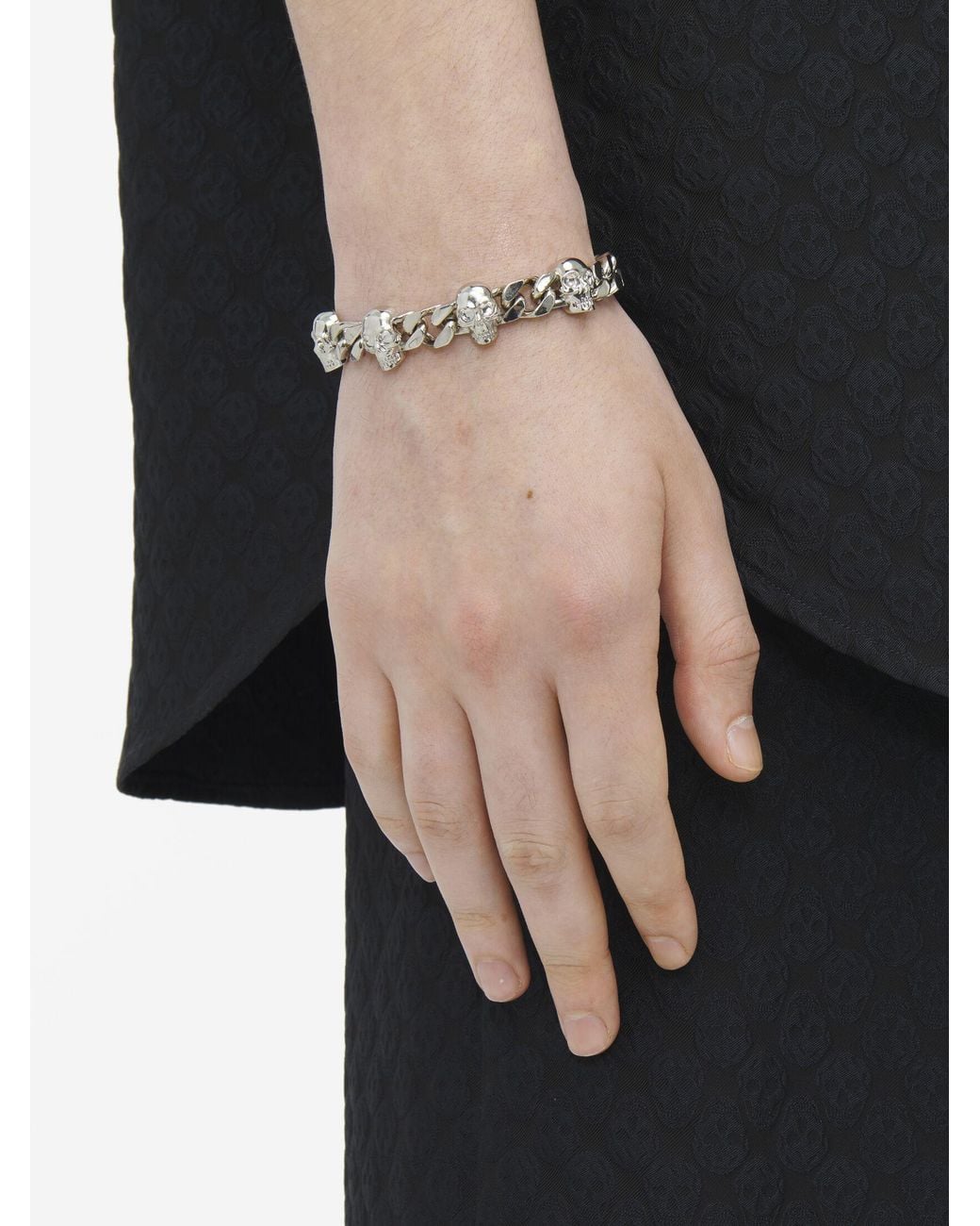 McQueen White Skull Chain Bracelet for men