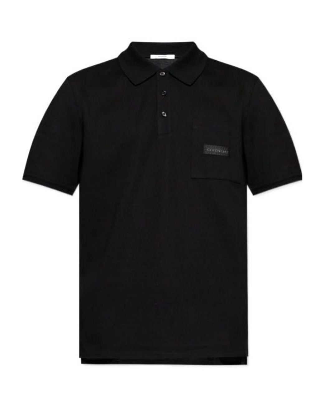 Givenchy Black Logo Patch Short-Sleeved Polo Shirt for men