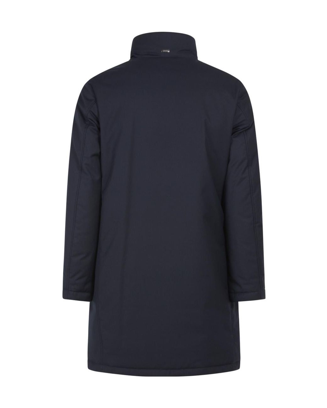 Herno Blue Button-Detailed High-Neck Padded Coat for men