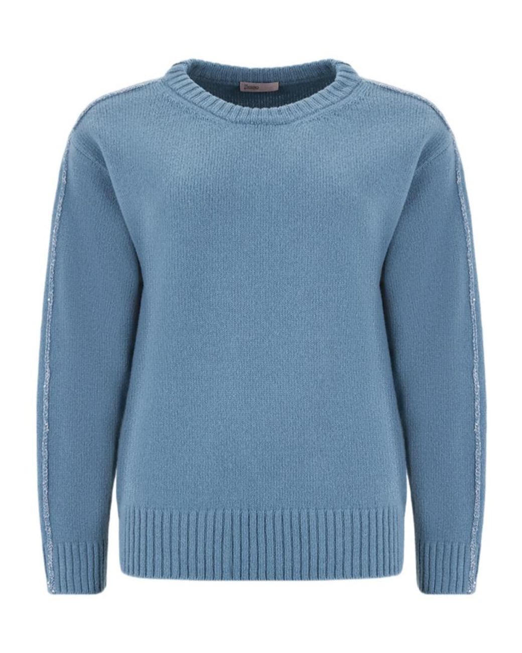 Herno Blue Crew-Neck Wool Sweater