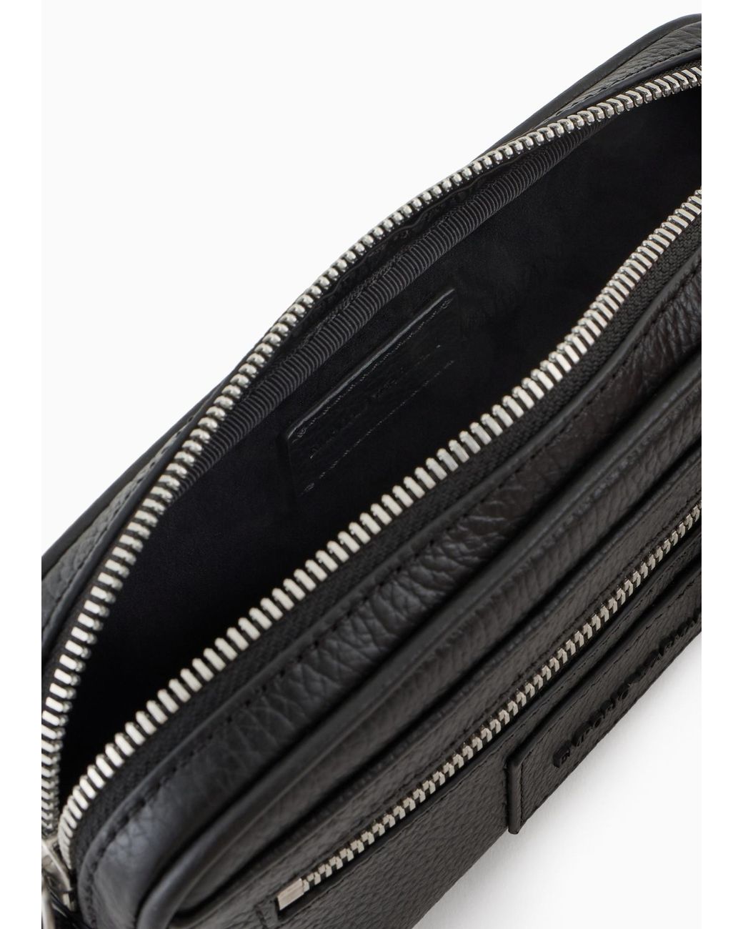 Emporio Armani Black Wrist Strap Clutch Bag for men