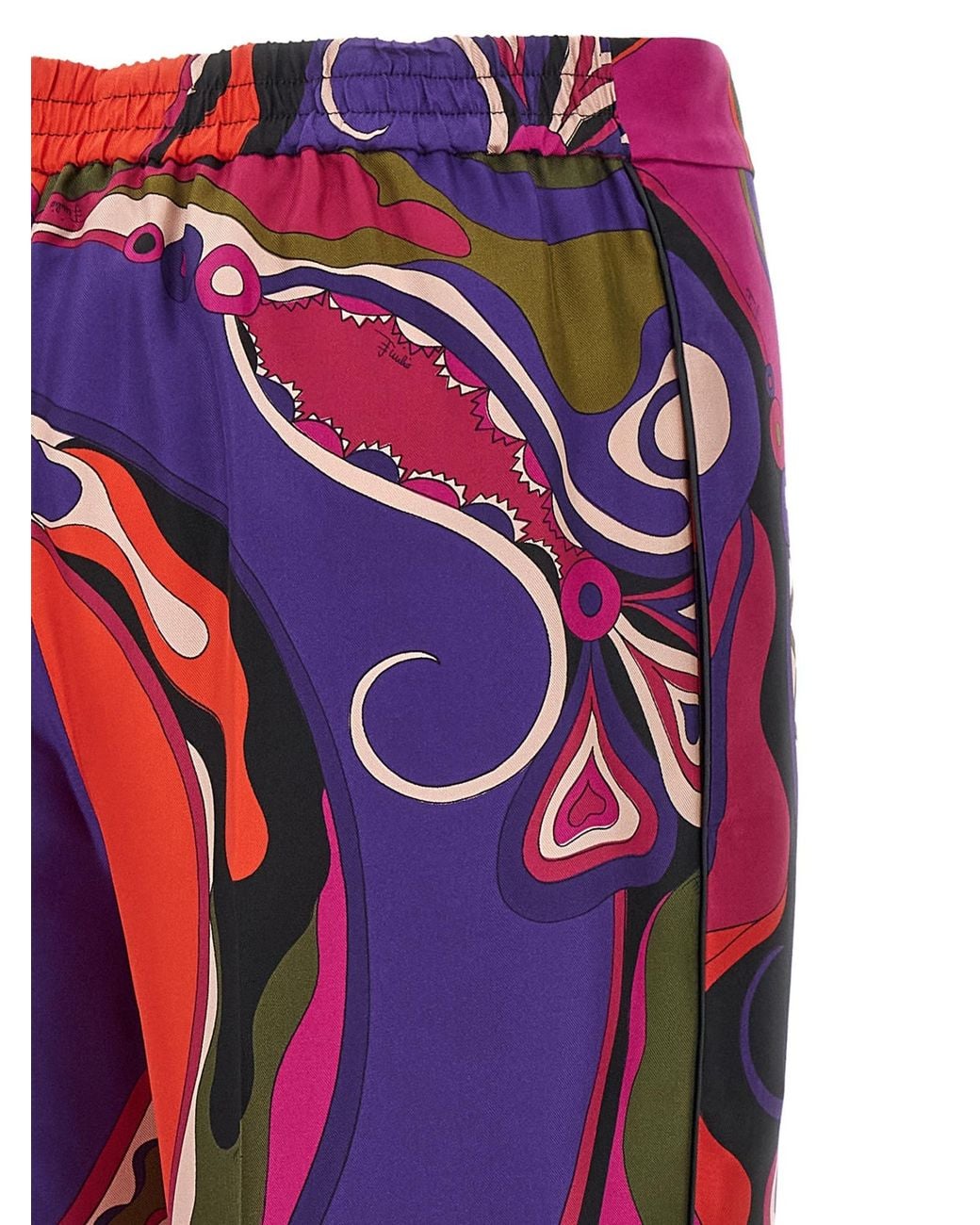 Emilio Pucci Red Pucci Abstract-Printed Straight-Leg Trousers