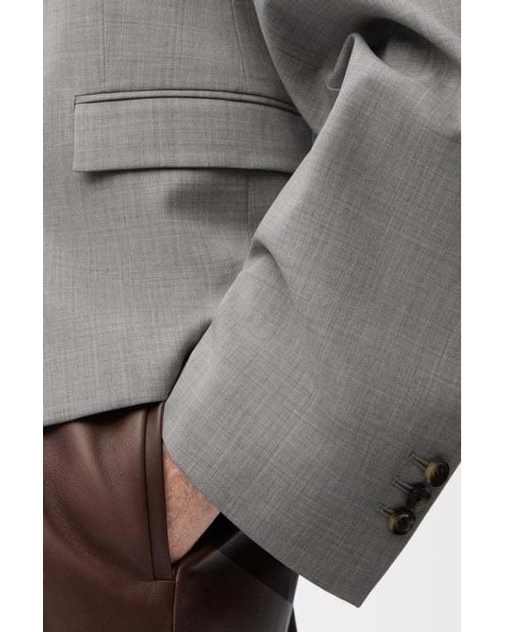 Loewe Gray Single-Breasted Tailored Blazer
