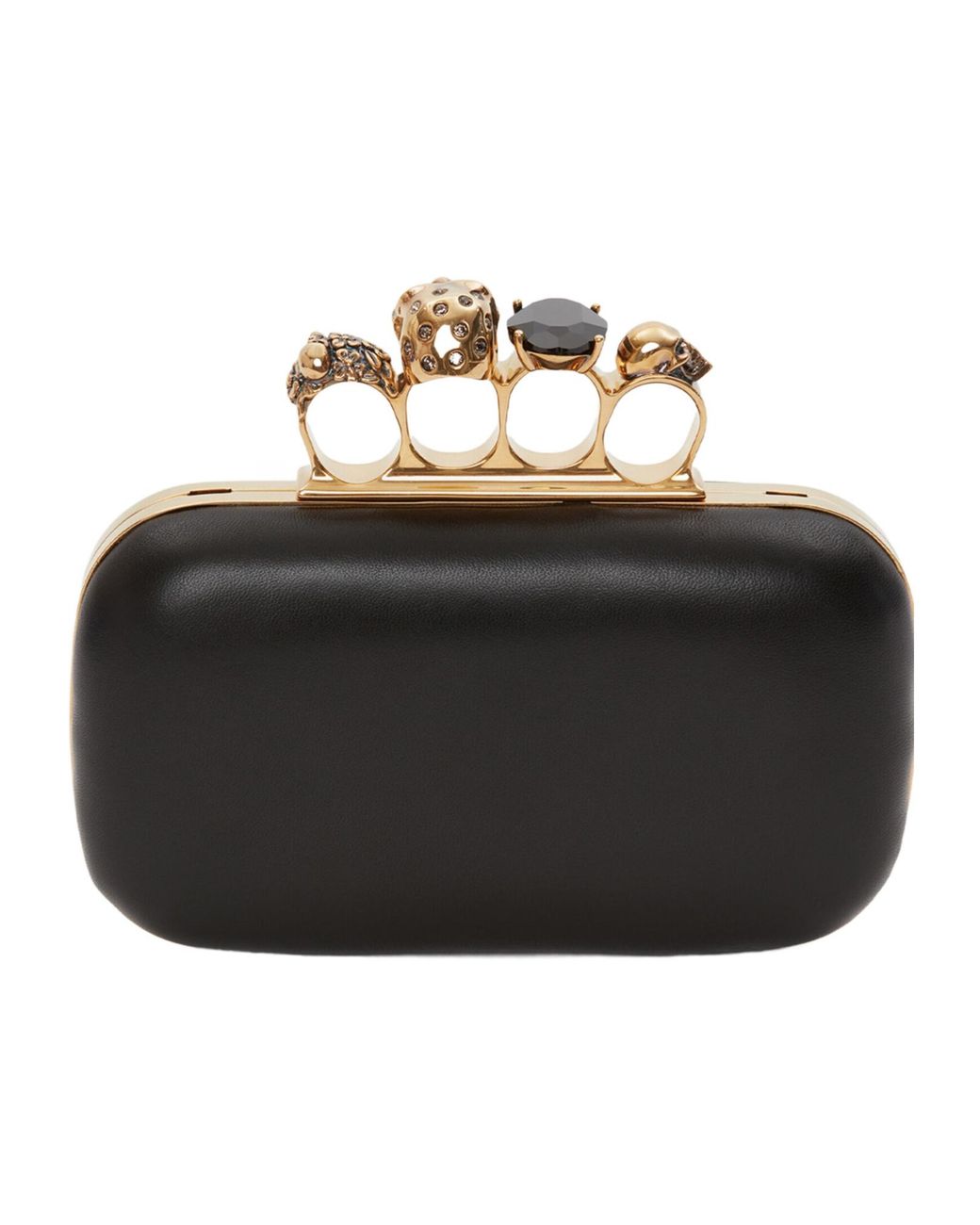 McQueen Black Knuckle Clutch Bag