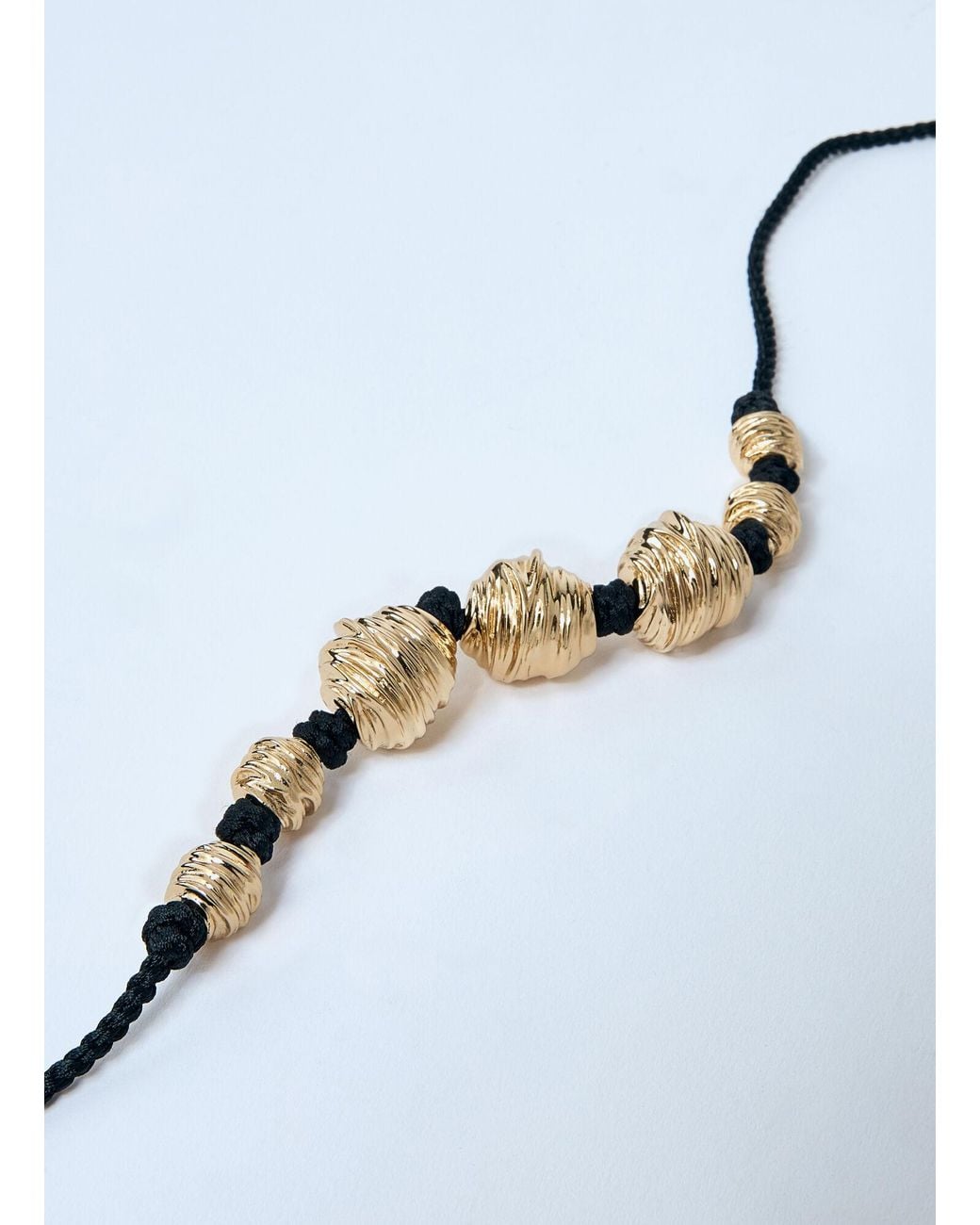 Saint Laurent White Tassel Detailed Braided Strap Necklace