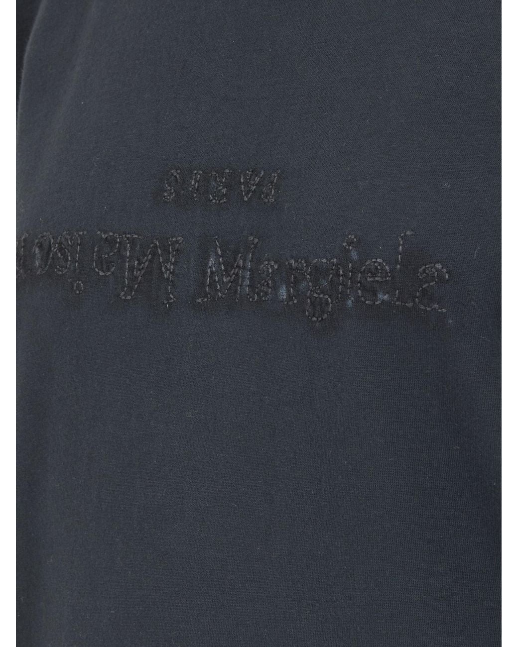 Maison Margiela Black Logo-Embroidered Crewneck T-Shirt
