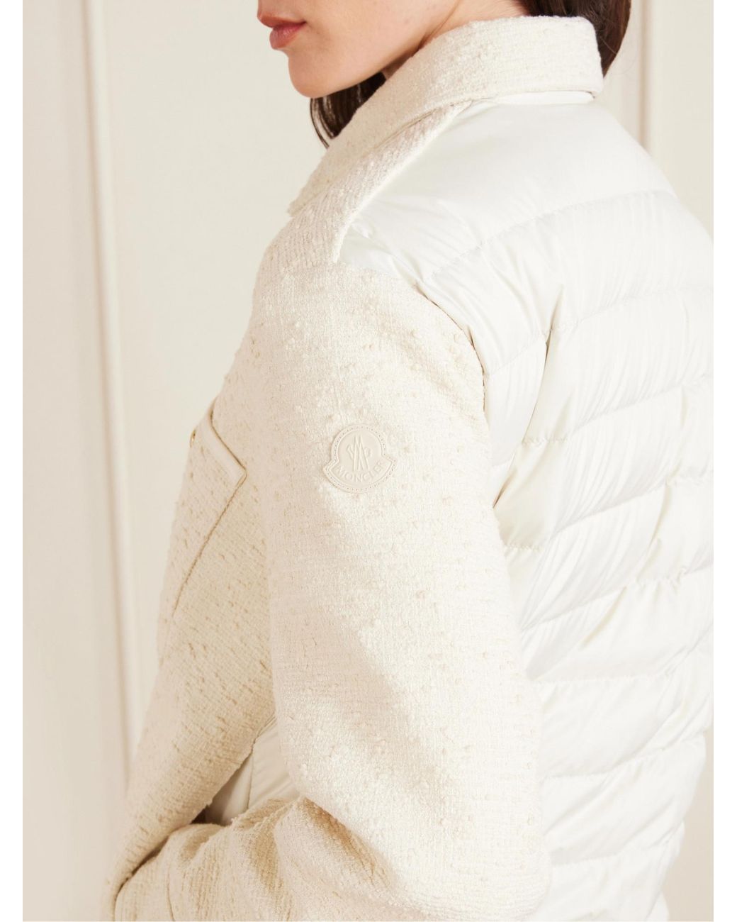 Moncler Natural Zip-Up Padded Shirt Jacket
