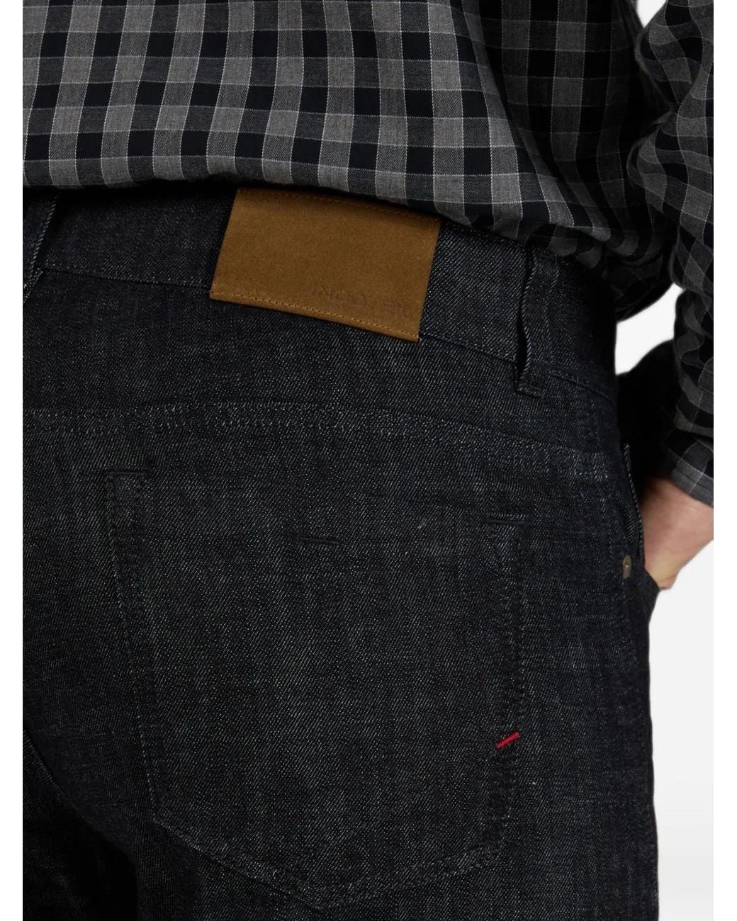 Incotex Gray Straight-Leg Five-Pocket Jeans for men