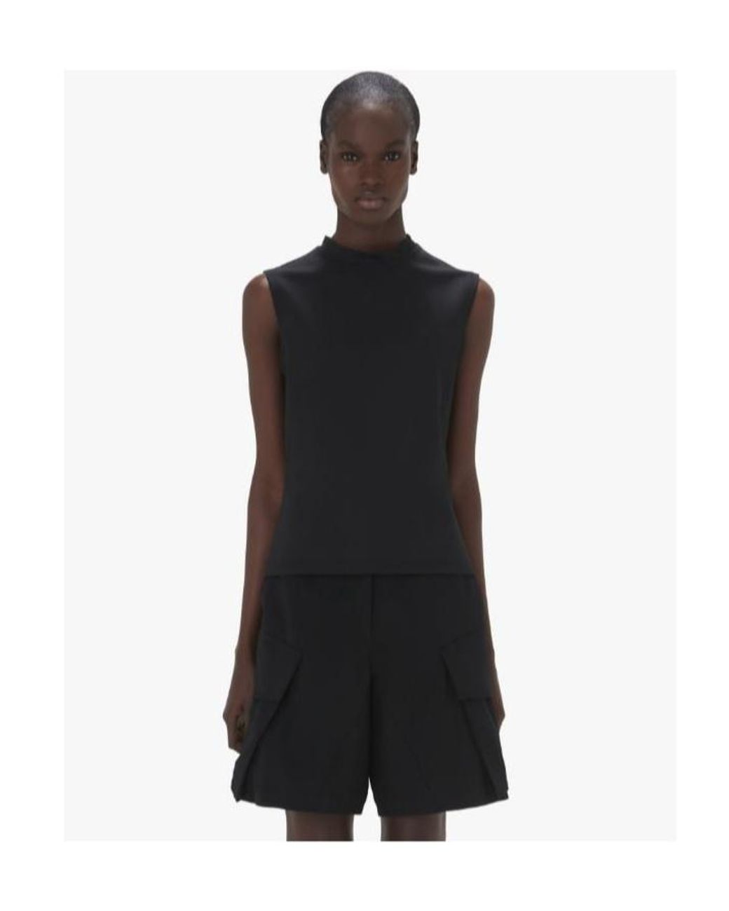 J.W. Anderson Black Jw Anderson Anchor Embroidered Tank Top