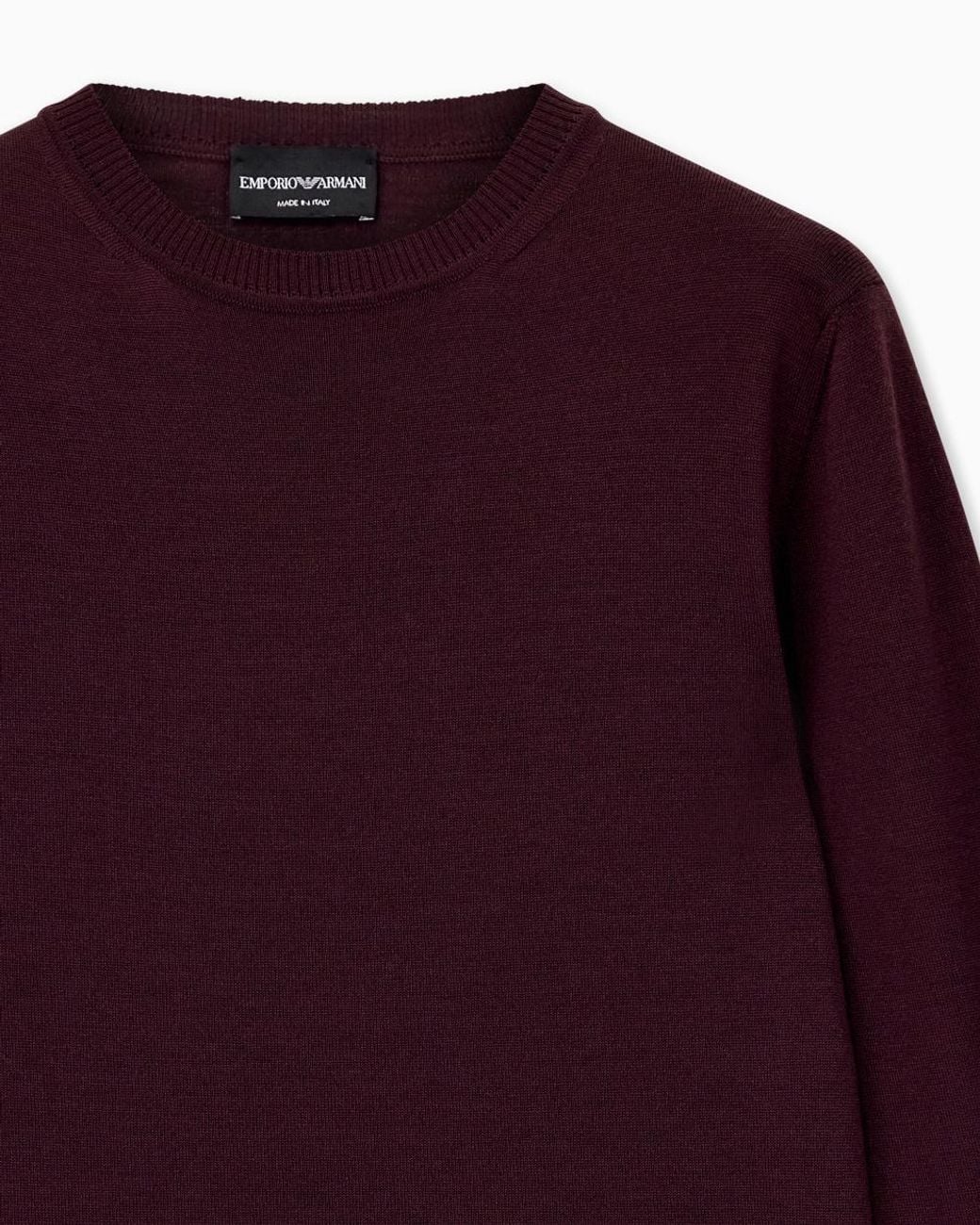 Emporio Armani Purple Crew-Neck Knitted Sweater for men
