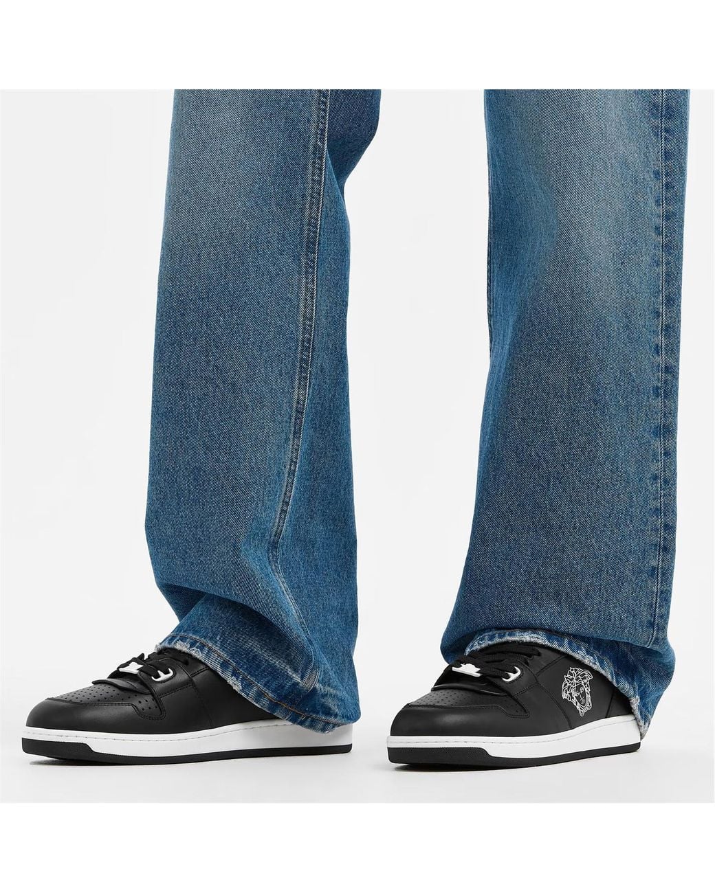 Versace Gray Logo Low-Top Sneakers for men