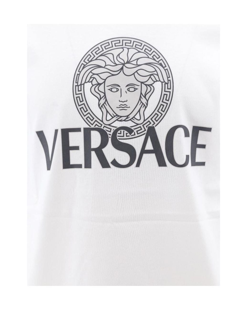 Versace White Medusa Head-Printed Crewneck T-Shirt for men