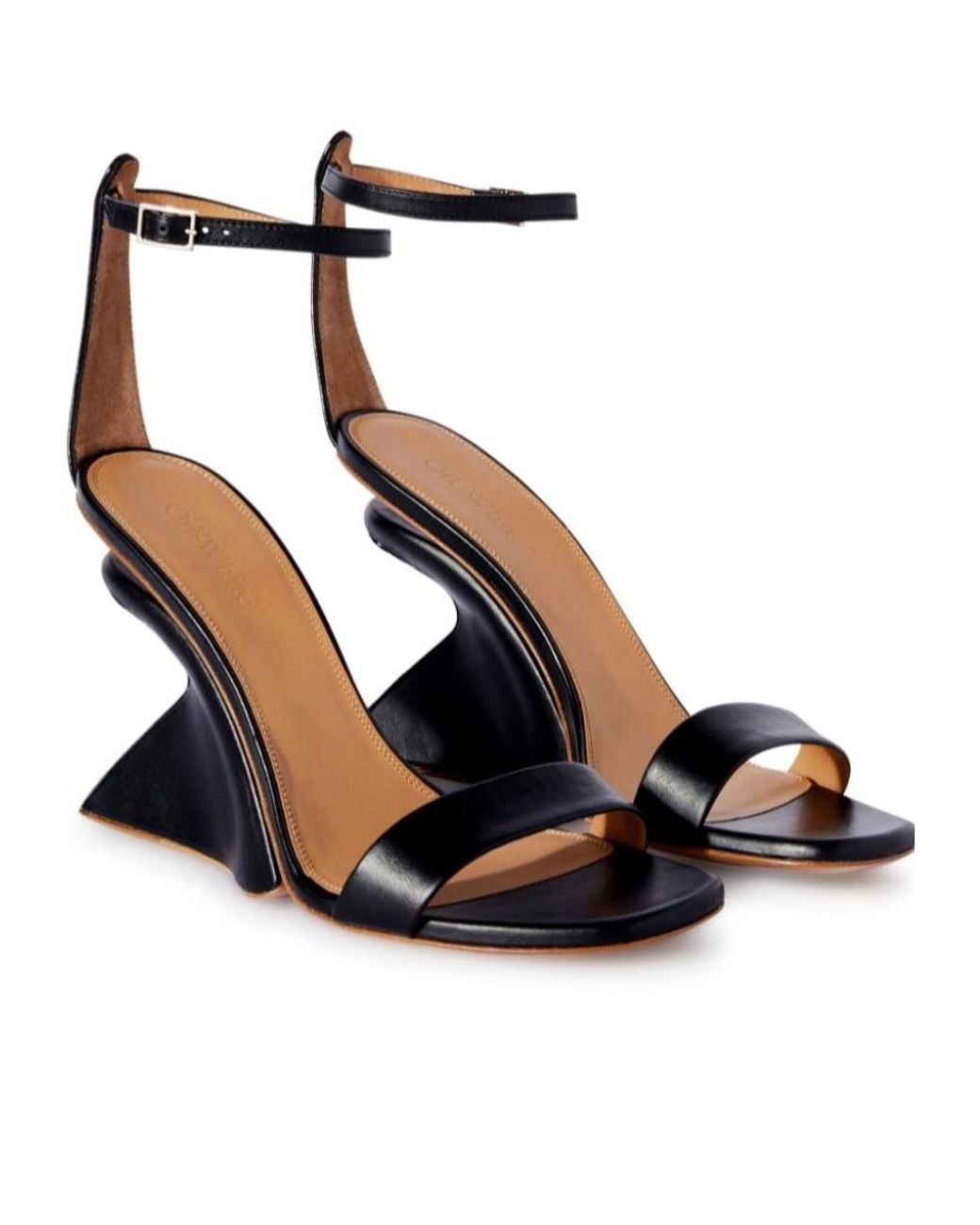 Off-White c/o Virgil Abloh Black Jug Wedge Sandals