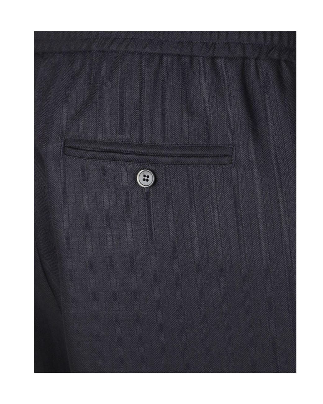 Barena Blue Riobarbo Dile Herringbone Trousers for men