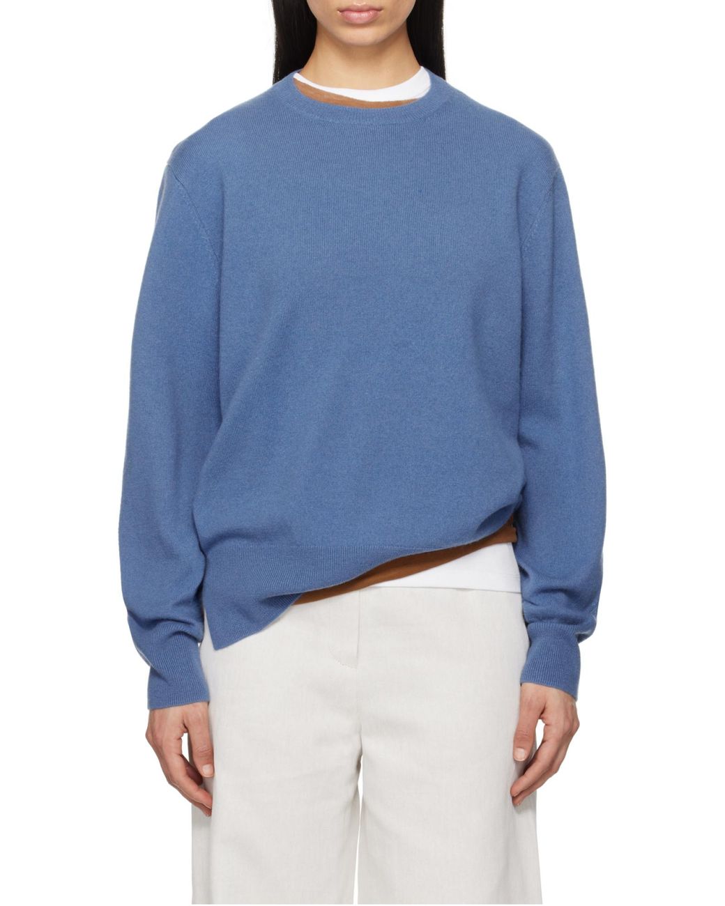 Totême Blue Totême Dropped-Shoulder Cashmere Sweater