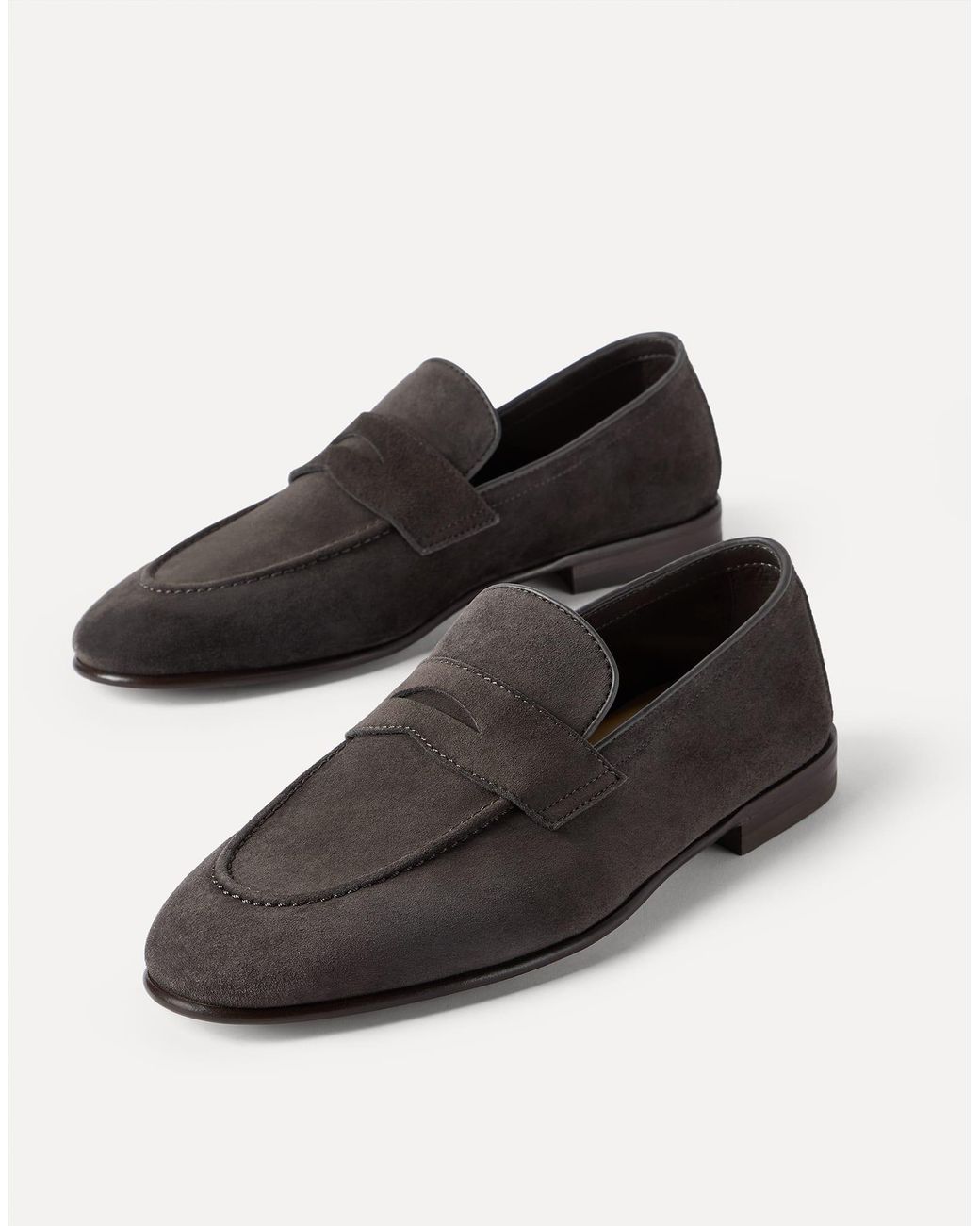 Brunello Cucinelli Brown Slip-On Penny Loafers for men
