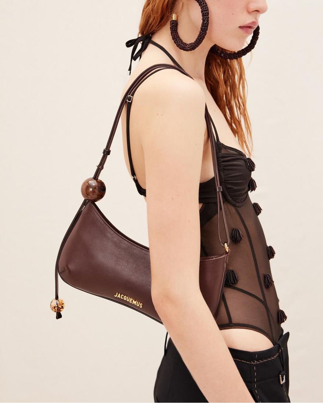 Jacquemus Brown Le Bisou Perle Shoulder Bag