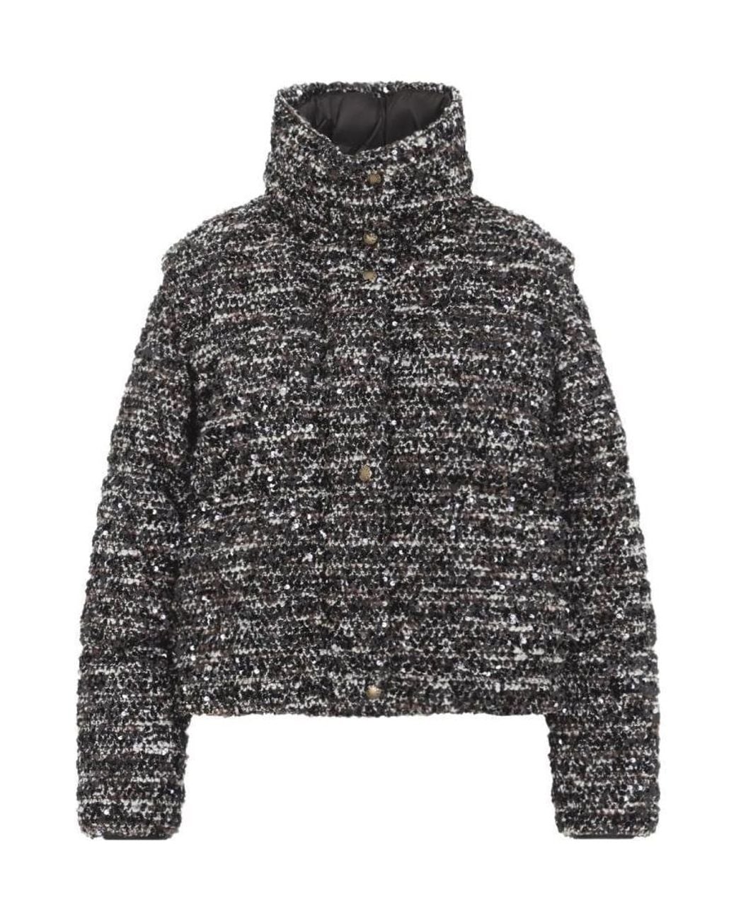 Moncler Gray Poetique Sequined Padded Jacket