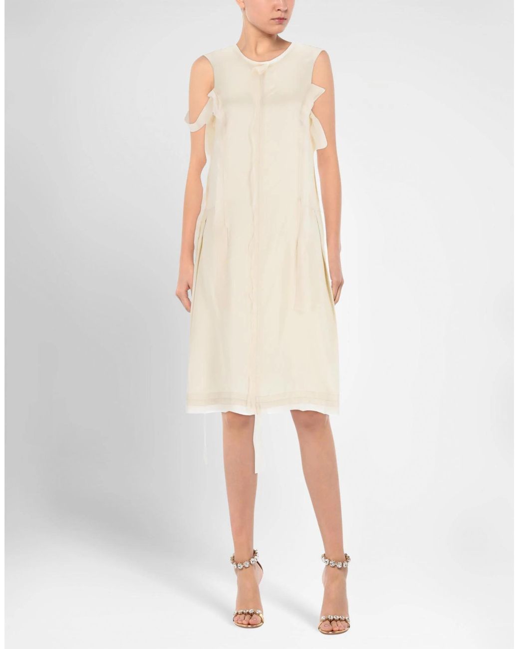 Maison Margiela Natural Two-Tone Sleeveless Dress