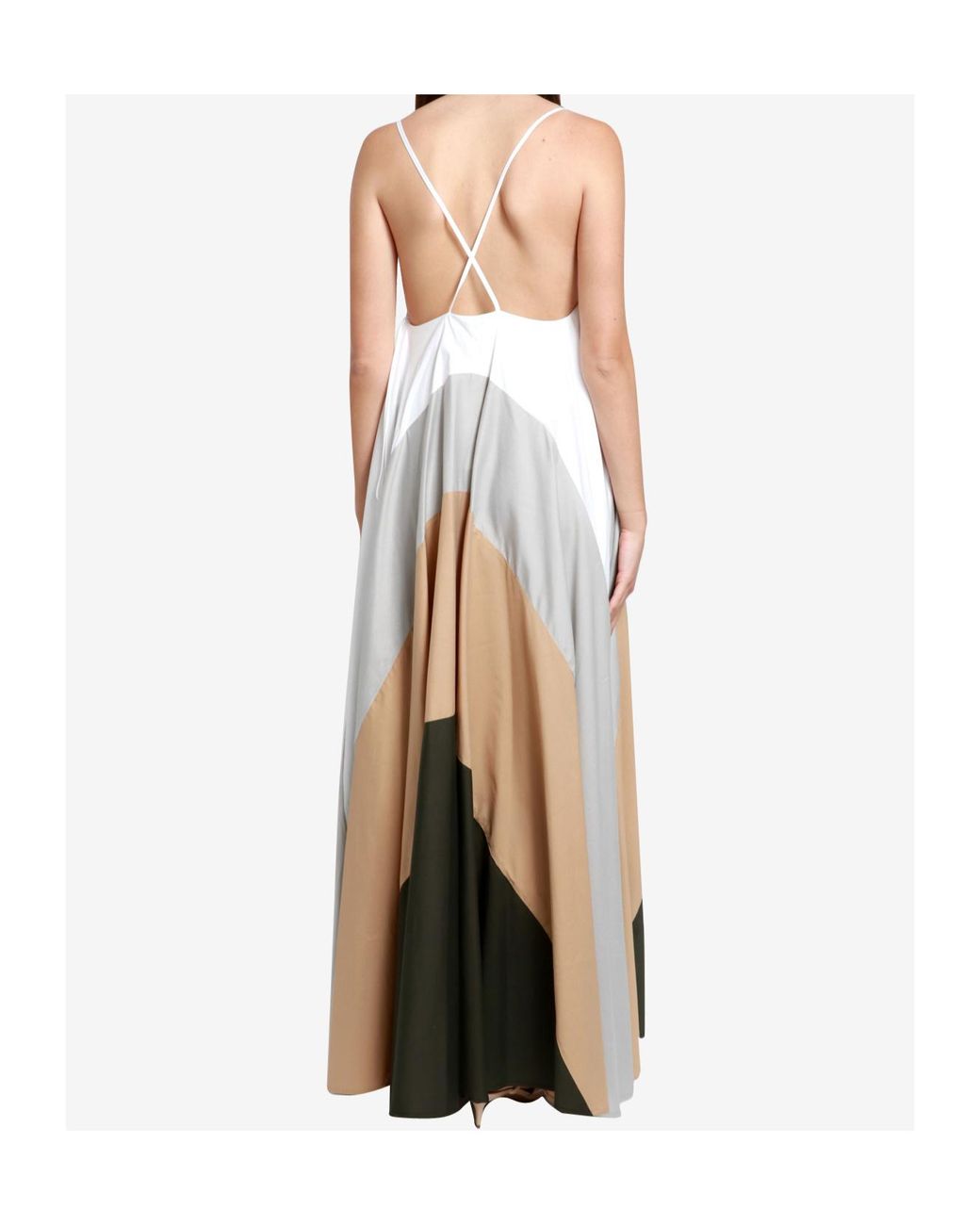 Semicouture White Pleated Detail Dress
